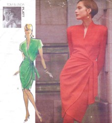 2568 PLATT FIT TAPER SS-LS WRAP DRESS PATTERN 6-10